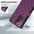 thumbnail image 2 of Case Wallet for Samsung Galaxy Note 20 Ultra, [Wristlet & Crossbody Strap] RFID Blocking 5 Card Slots Stand [Shockproof TPU Shell] PU Leather Magnetic Flip Cover for Note 20 Ultra, Darkpurple, 2 of 9