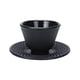 thumbnail image 3 of Juego de posavasos de hierro fundido para taza de té, tetera creativa, taza de té asiática, color negro Posavasos redondo, 3 of 9