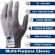 thumbnail image 1 of Guante resistente a cortes, guantes de cocina, guantes de protección de nivel 5 de seguridad de carnicero, guantes de seguridad resistentes a cortes para cocina/exterior/explorar, gris 1 par, 1 of 5