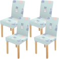 thumbnail image 1 of RYLABLUE Cute Rabbit Face Stretch Chair Cover Protector Seat Slipcover for Dining Room Hotel Wedding Party Set of 4, 1 of 5