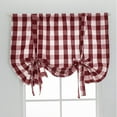 thumbnail image 2 of Tie Up Valances for Windows, Red Buffalo Check Plaid Gingham Pattern Rod Pocket Tie Up Shades for Kitchen Windows Cafe Curtains, 24 x 47 Inch, 2 of 7