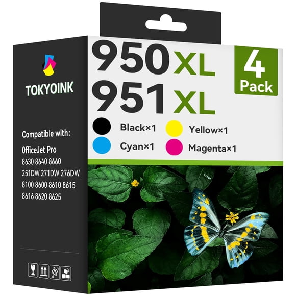 TOKYOINK Cartouches d'Encre 950TG et 951TG Ensemble Combo de Remplacement pour HP 950 951 Ensemble Combo de Cartouches d'Encre Fonctionne pour HP 8600 Officejet Pro 8610 8620 863