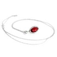 thumbnail image 6 of Galaxy Gold 14K Solid White Gold 18" Necklace with Natural Diamonds and a Marquise-Shaped Garnet, 14"-24" Sizes, January Birthstone, Symbol of Passion, 6 of 7