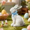 thumbnail image 4 of 2.72in Easter Bunny Tabletop Decoration Resin Rabbit Figurine with Bow for Home Display, Easter Decorations for Home Spring Shelf Centerpiece Decor, 4 of 8