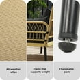 thumbnail image 5 of Dextrus Wicker Outdoor Loveseat, All-Weather Patio Furniture with Cushions, Light Brown+Black, 5 of 10