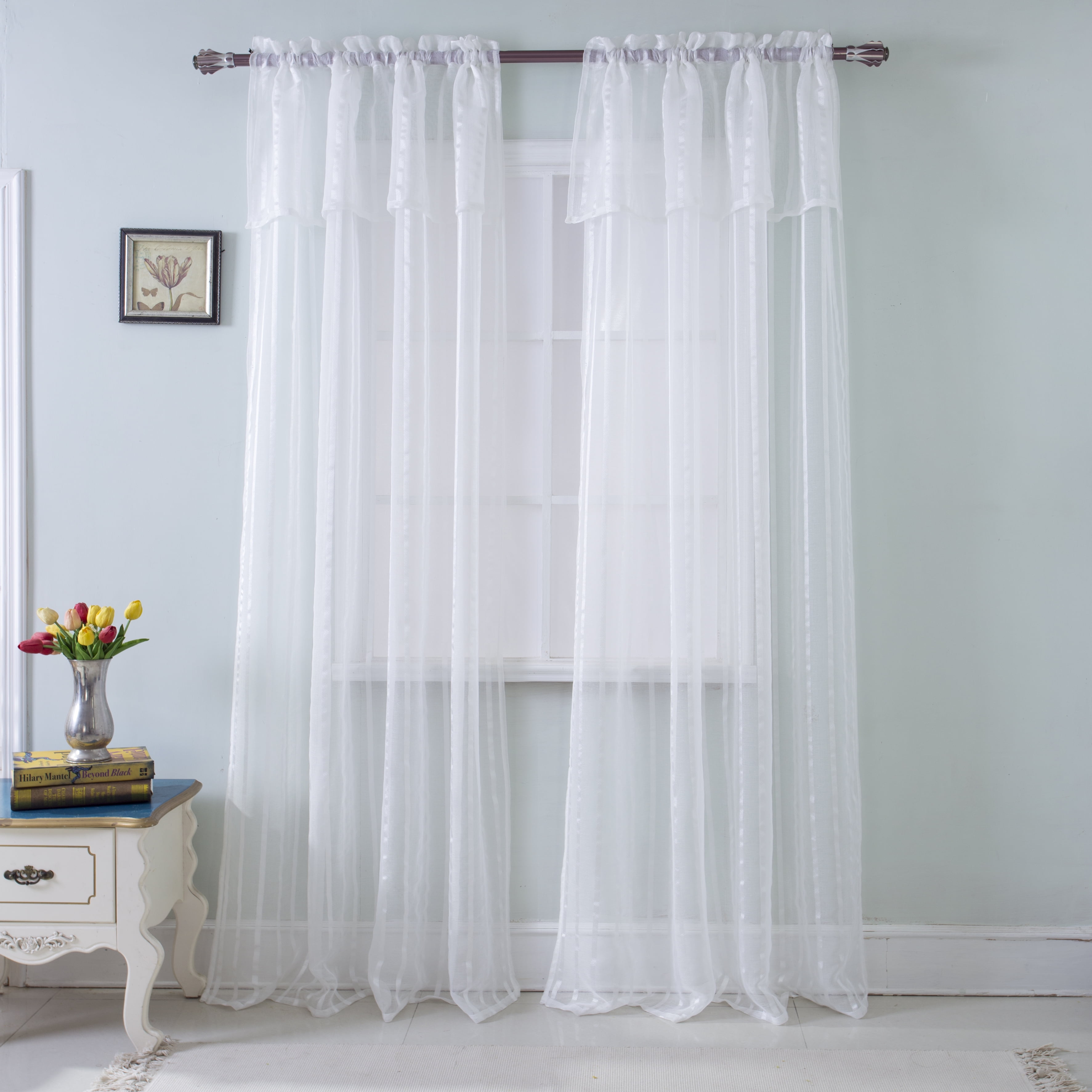 Gretchen 54 x 90 in. Rod Pocket Single Curtain Panel w./ Attached 18 in ...