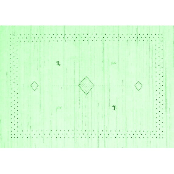 Ahgly Company Indoor Rectangle Solid Emerald Green Modern Area Rugs, 2' x 3'