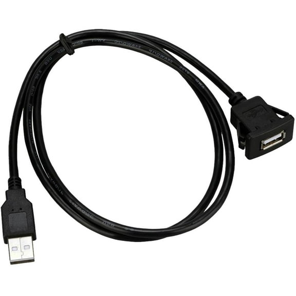 3.3ft Square USB 2.0 Panel Extension Cable With Buckle, Suitable For Car/Boat/Truck/Motorcycle board
