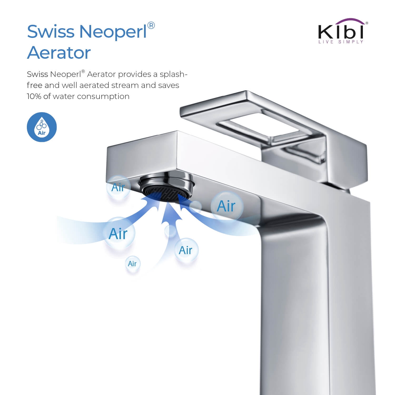 Kibi Cubic Single Handle Bathroom Vanity Sink Faucet