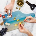 thumbnail image 3 of Ocean Cutting Board, Dreamy Hot Tropical Sea Coast with Soft Waves and Sunny Sky Landscape Nature Life, Tempered Glass Cutting and Serving Board, Wine Bottle Shape, Cream Blue, by Ambesonne, 3 of 4