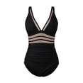 thumbnail image 4 of Gibobby Traje de baño completo mujer Traje de baño de malla de 1 pieza para mujer, Bikini acolchado con realce, traje de baño de entrenamiento, traje de (Negro,XL), 4 of 5