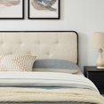 thumbnail image 4 of Platform Bed Frame, Twin Size, Wood, Black Beige, Modern Contemporary Urban Design, Bedroom Master Guest Suite, 4 of 10