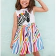 thumbnail image 3 of WIBACKER Summer Toddler Girl's Casual Cotton Dress Short Sleeve Party Tutu Dresses Beach - Zebra, 3 of 8