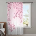 thumbnail image 4 of Cherry Blossom Sheer Curtains 54 Inches Long, Gradient Tree Pink Flower Plant Light Filering Curtains, Breathable Simi Curtain Privacy Drapes for Kitchen Bathroom Nursery Small Window Treatment, 4 of 9