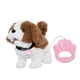 thumbnail image 4 of Juguete electrónico interactivo para pasear perros, peluche de cachorro con cola simulada Blanco Marrón, 4 of 9
