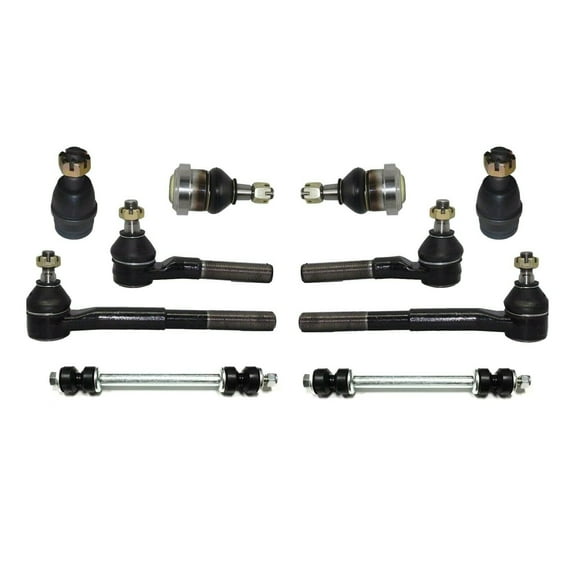 Front Upper & Lower Ball Joints   Tie Rod Ends Outer Inner   Sway Bar Links 10 Pc Complete Suspension Kit RWD Models
