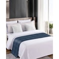 thumbnail image 4 of Bed Runner Scarf Queen Size, Animal Print Stain Bed Runners & Scarves for Foot of Beds, Retro Minimalist Animal Leather Navy Blue Decorative Bedding Runner Scarf for Hotel Home Bedroom 83 x20 Inch, 4 of 6