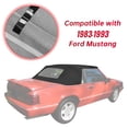 thumbnail image 5 of Kojem Convertible Soft Top for 1983-1993 Ford Mustang Replacement W/Plastic Window Black, 5 of 13