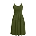 thumbnail image 5 of Bigersell Women Dresses for Special Occasions Women Fashion Summer Seaside Sling Sleeveless V-Neck Solid Color Casual Dress Women Wrap Dress Style 27911, Female Regular Dresses Green XL, 5 of 7