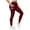 Wine, variant on Ruimatai Womens High Waisted Leggings No See Through Tummy Control Yoga Pants Solid Side Double Pockets Cycling Workout Pants