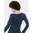 thumbnail image 3 of No Boundaries Brushed Waffle Knit Wrap Sleep Top, Women’s, Sizes XS-XXL, 3 of 5