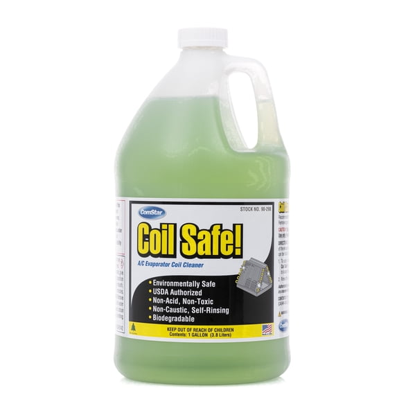 ComStar Coil Safe, 1 Gallon, Neutral pH Evaporator Coil Cleaner, Non-Toxic & Self-Rinsing, Safe for Commercial & Residential AC & Refrigeration Coils, Green, Made in USA (90-298)