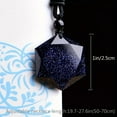 thumbnail image 4 of 1 piece retro hexagonal blue green chalcedony crystal pendant necklace - geometric stone jewelry with black rope, universal casual outfit for men and women and Valentine's Day, Mother's Day,,Silver, 4 of 10