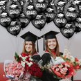 thumbnail image 4 of PMU Graduation Balloons 11 Inch PartyTex Premium Black with All-Over Print White Grad Caps-Confetti and Streamers Pkg/12, 4 of 7