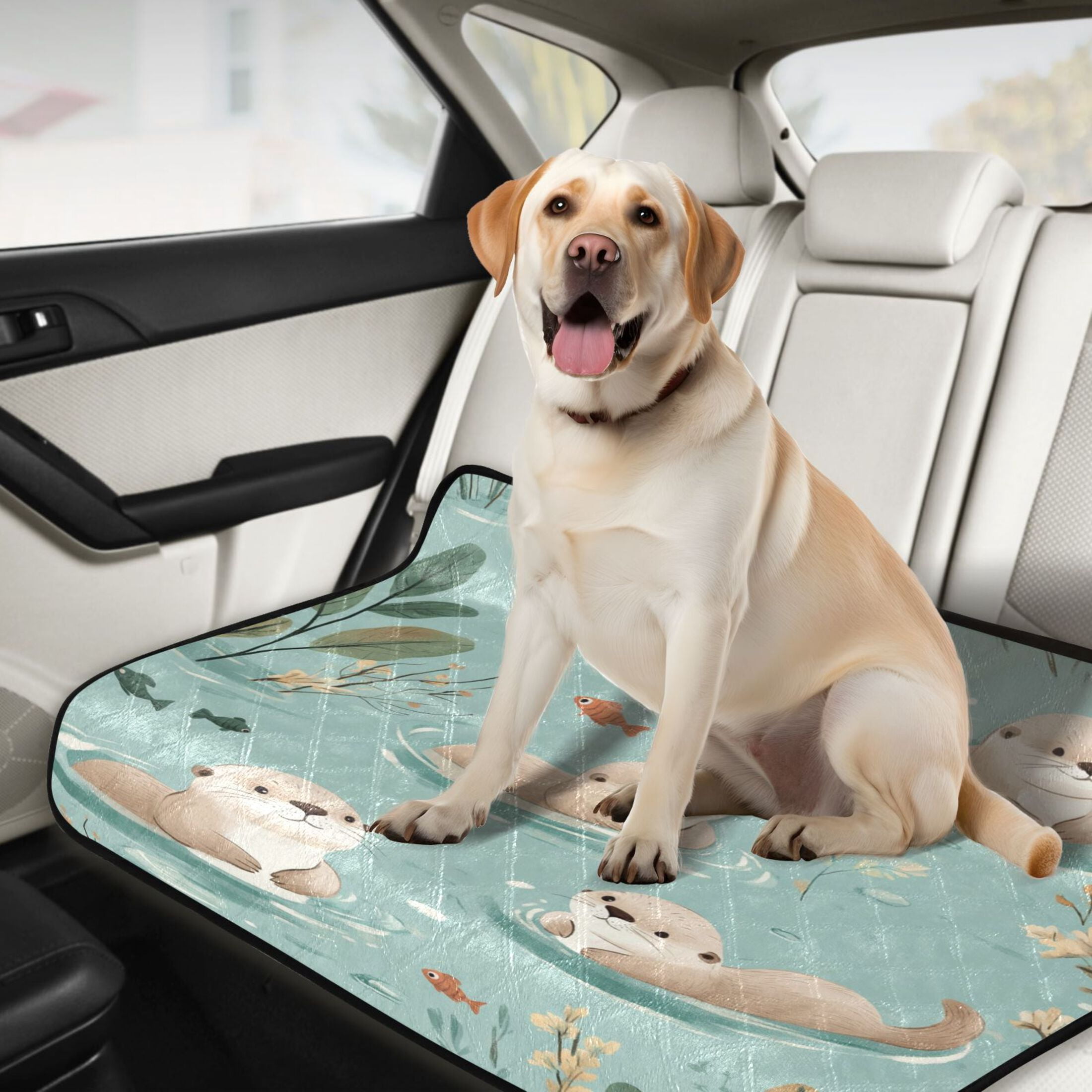 Qxltty Swims Sea Otter Cat litter Pads Pet Set of 3 Diaper Mats Center Anti-leakage Layer Absorbent Soft and Comfortable