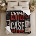 thumbnail image 5 of Crime Coffee Case Files Grunge Collage, Festive Holiday Scene, Warm Flannel Blanket for Kitchen and Dining Room with Detailed Artwork, Art Lovers Christmas Gift, Festive Home Decor, 5 of 9