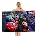 thumbnail image 1 of Rayo McQueen Toalla de playa de secado rápido con diseño temático, regalo para mujeres y niñas, ideal para cumpleaños, fans, amantes de la música, uso en la playa o al aire libre, 78 × 150 cm, 1 of 6