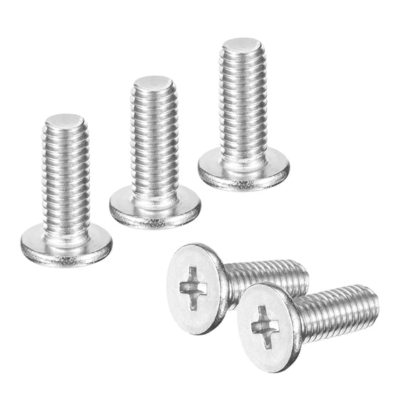 M5-0.8 x 12mm 100Pcs Metal Flat Round Head Screws Phillips Drive Machine Bolt
