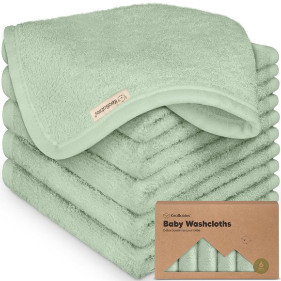 Toallitas KeaBabies Deluxe de viscosa de bambú para bebés, paquete de 6