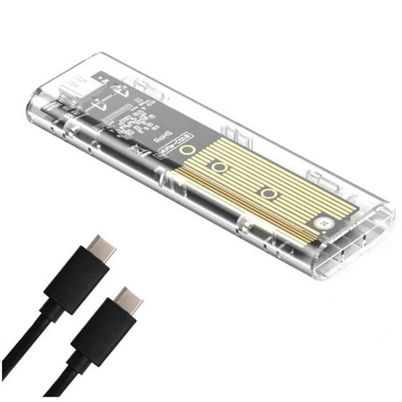 M2 SSD Enclosure M.2 NVMe NGFF Dual Protocol SSD Enclosure USB 3.2 Gen2 10Gbps Transparent External Drive Case for PC B