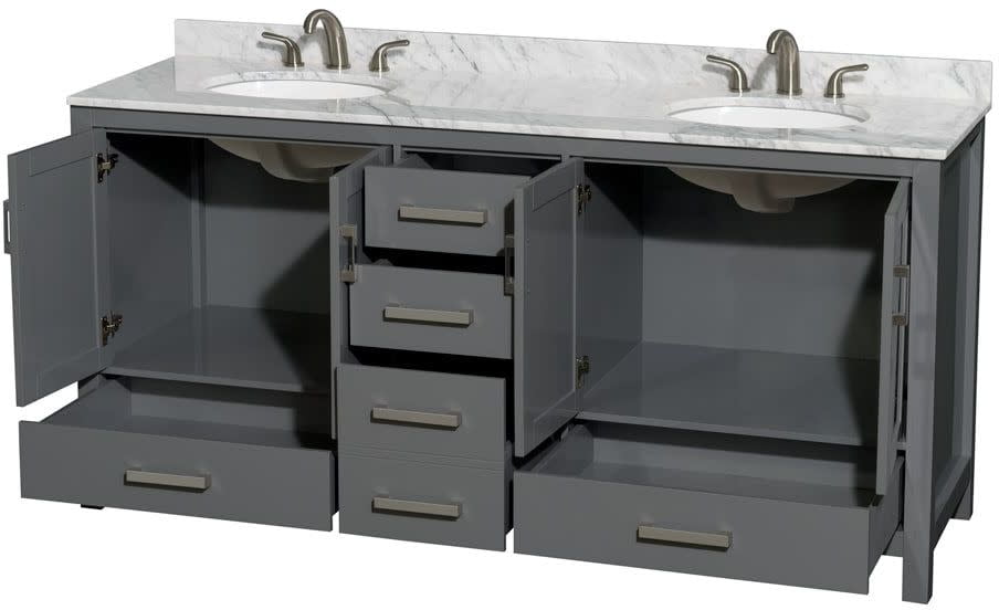 Wyndham Collection Sheffield 72 Double Bathroom Vanity Grey Wyndham Collection Sheffield 72 Double
