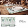 thumbnail image 3 of Placemats Set of 6, Green Eucalyptus Leaves Woven Placemat, Linen Place Mats for Kitchen/Dining Tables, Daisy Floral Summer Botanical Wooden Washable Table Mats for Party, 3 of 8