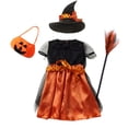 thumbnail image 3 of 2024 Vestido de fiesta de bruja para niñas y niños, disfraz de calabaza, bata para niños, vestido con tutú, sombrero de bruja para fiesta de carnaval de Purim, 3 of 5