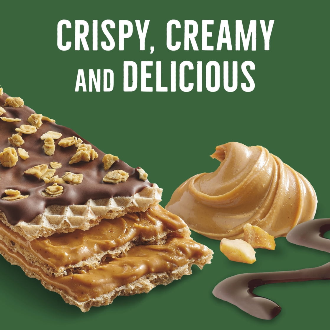(6 pack) Nature Valley Crispy Creamy Wafer Bar, Peanut Butter Chocolate, 4g Protein, 5 Bars, 6.5 oz