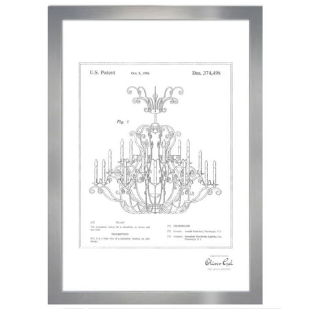 oliver gal chandelier 1996 silver metallic framed art walmart com