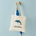 thumbnail image 4 of CafePress - Dolphins Plastic Bags Shirt F Tote Bag - Unisex Canvas Tote Bag, Beige, 1-Piece, 4 of 6