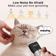 Dog Clippers for Thick Heavy Coats, Low Noise Rechargeable Cordless Pet Shaver with Stainless Steel Blade, Waterproof Dog Grooming Kit for Dogs Pets and Animals, Black
