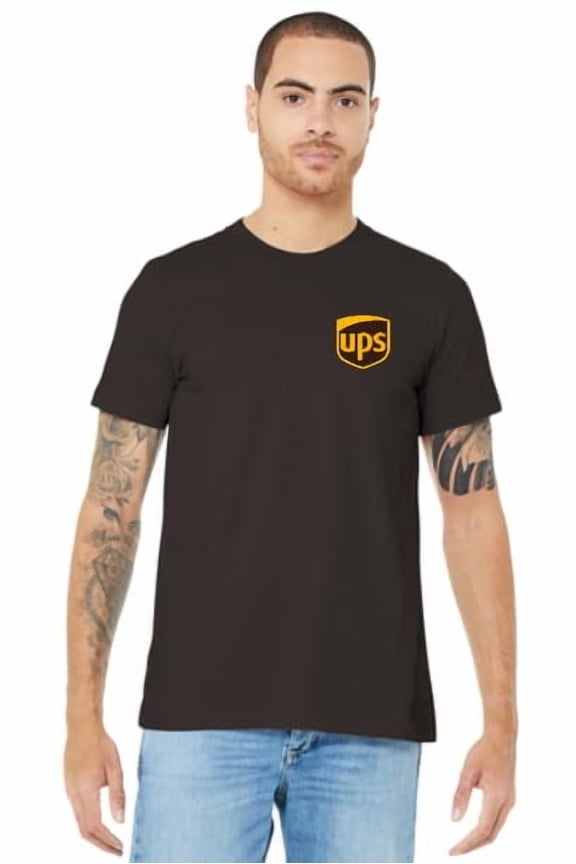 UPS Brown Short Sleeve T-Shirt United Parcel Service Official Colors and Style(Brown, Large)