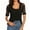 Black, variant on Women's Elegant Lace Cardigan Ruffle Collar Crop Short Sleeve Sheer Bolero Lightweight Floral Lace Shrug Tops Black