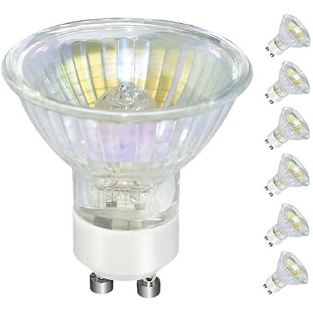 Ivyemons 6-Pack GU10 MR16 Halogen Bulbs – 50W 120V Dimmable, Clear Light Cup for Track & Recessed Lighting