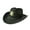 Black, variant on Gureui Women Men Western Cowboy Hat, Roll Edge Design Pentagram Pattern Vintage Venice Halloween Prom Cosplay Hat
