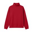 thumbnail image 7 of Tusihei Women Mock Neck Long Sleeve Oversized Sweatshirts Side Slit Pullover Tops Fall Winter Casual Loose Sweater Shirts, Wine M, 7 of 7