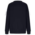 thumbnail image 4 of Fiaer Crew Neck Sweatshirts Women Plus Size Long Sleeve Solid Pullover Baggy Fashion Casual Fall Tops Navy M, 4 of 5