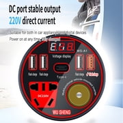 Car inverter 12V24V to 220V power converter multifunctional car socket charger mobile phone fast charging,black