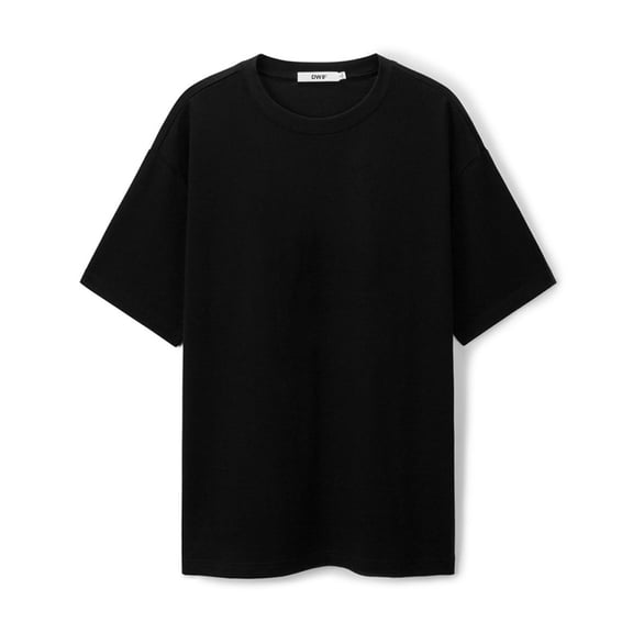 DWIF T-shirts, Men's Heavy Weight Crew Neck T-Shirt Mens Premium Cotton Tee, Black