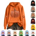 thumbnail image 3 of WOYY Pumpkin Hoodie for Girls Lined Long Sleeve Hooded Sweatshirt, Size 2-14, 3 of 3